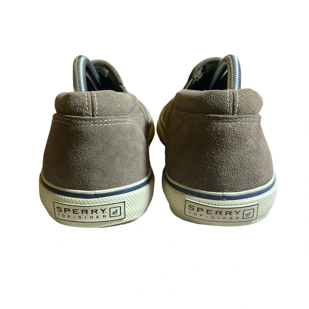 Sperry Top-Sider striper Slip-On Boat shoes Sneakers Men Size 9M Tan/Ecru Suede